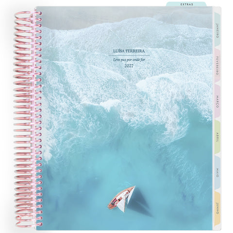 Planner Personalizado Ocean Serenity - Sail Away - Rose Gold