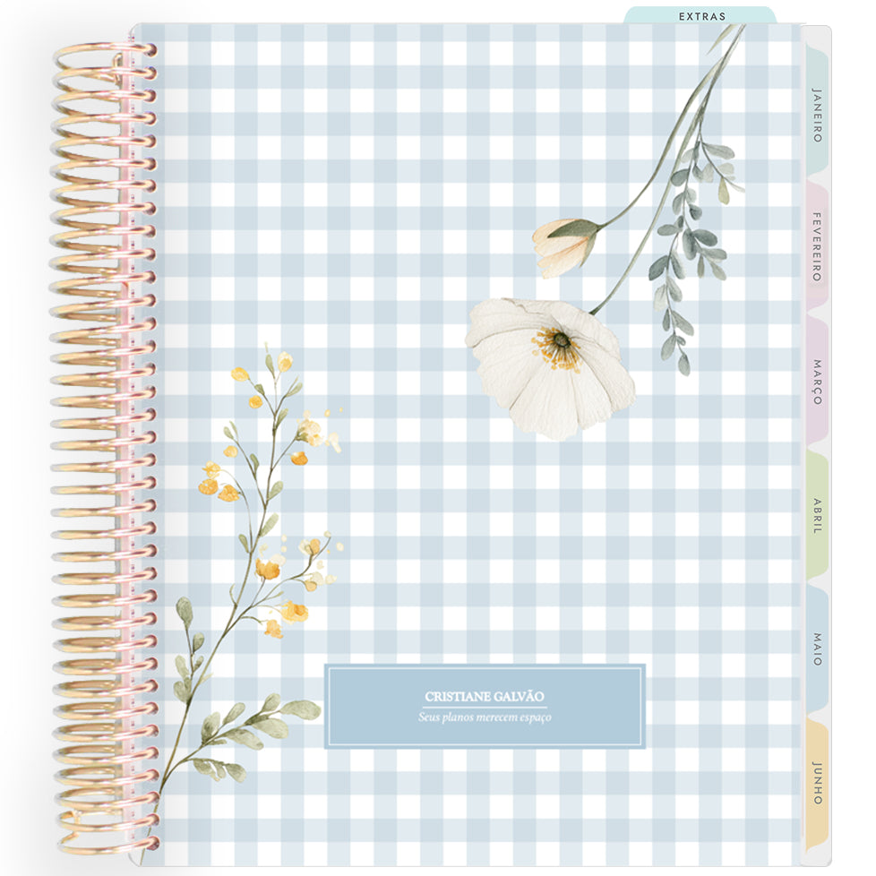 Planner Personalizado Petit Jardin - Blue - Dourado