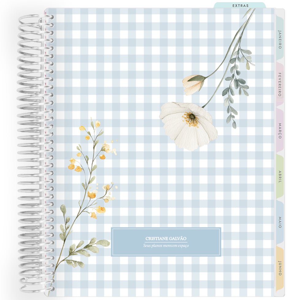 Planner Personalizado Petit Jardin - Blue - Prateado