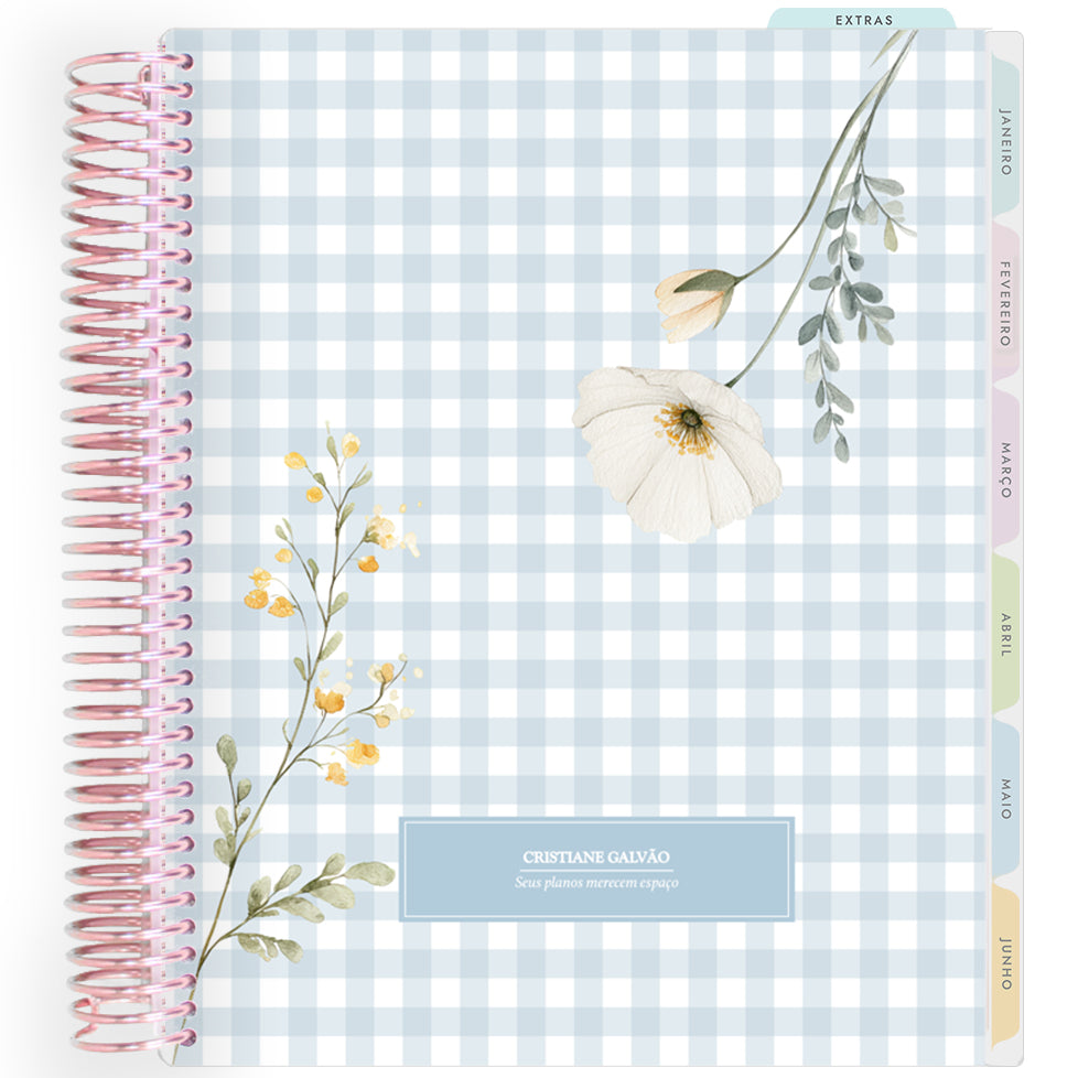 Planner Personalizado Petit Jardin - Blue - Rose Gold