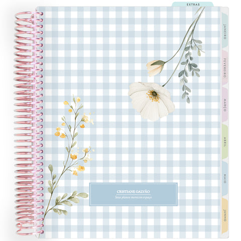 Planner Personalizado Petit Jardin - Blue - Rose Gold