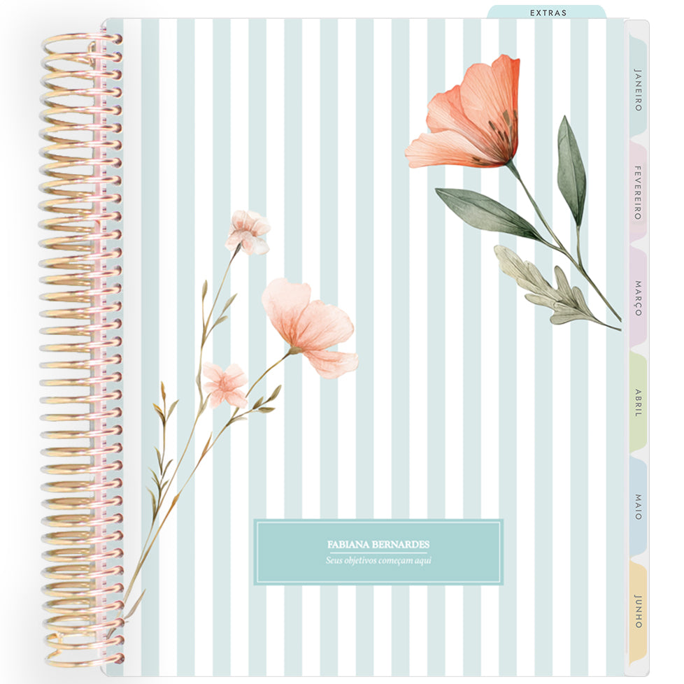 Planner Personalizado Petit Jardin - Tiffany - Dourado