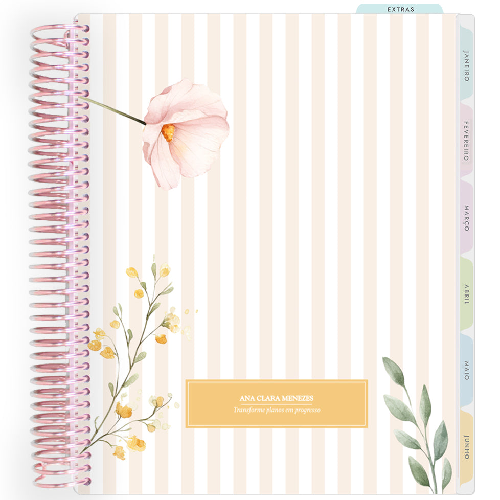 Planner Personalizado Petit Jardin - Yellow - Rose Gold