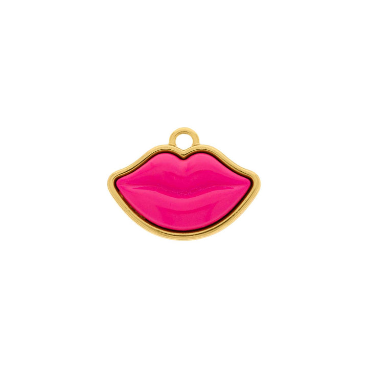 Pingente Boca Pink 25mm