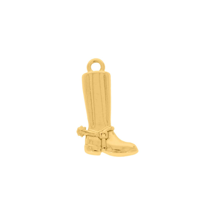 Pingente Bota de Montaria Dourada 22mm