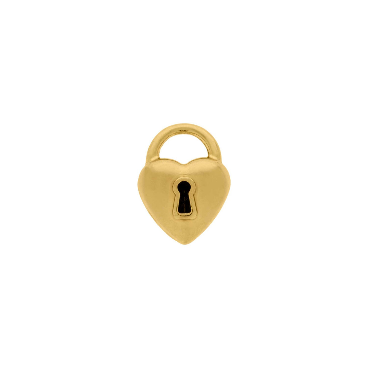 Pingente Cadeado Coração Dourado Delicado 16mm