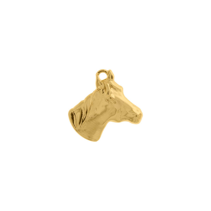Pingente Cabeça de Cavalo Dourado 24mm
