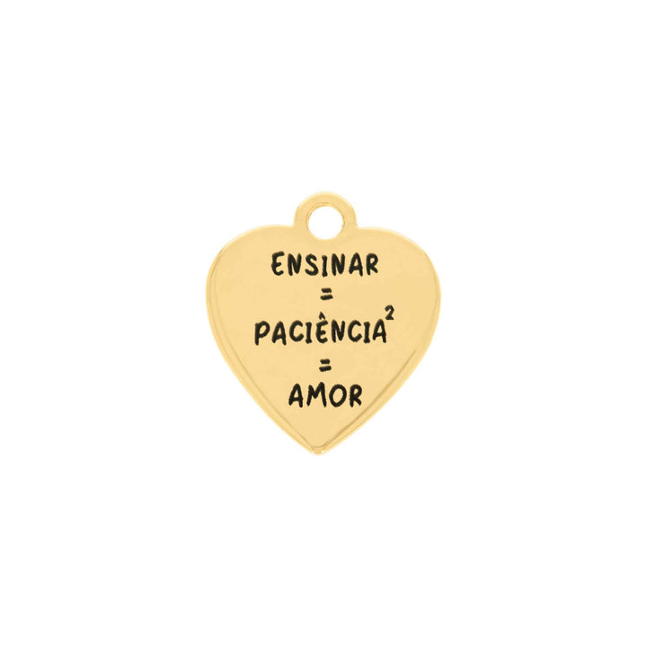 Pingente Coração Ensinar é Amor 27mm