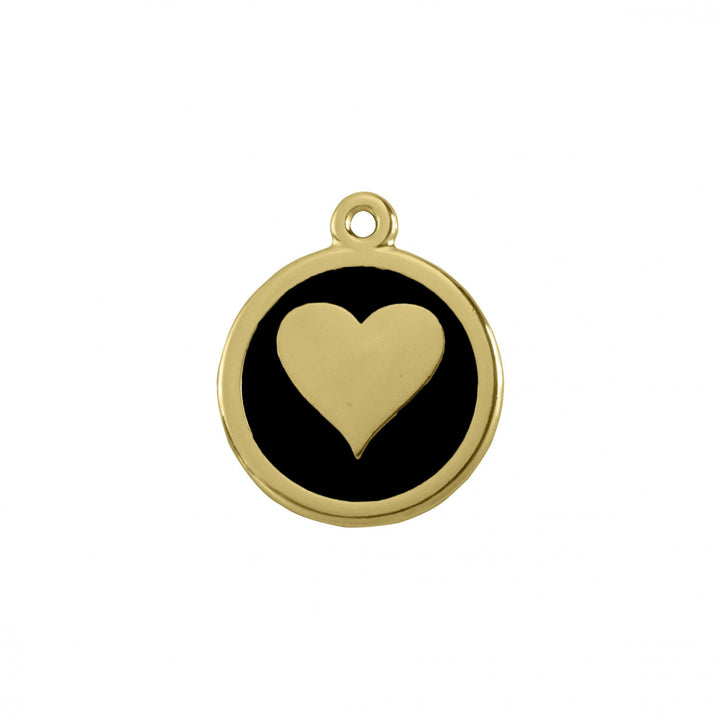 Pingente Medalhão Coração Dourado 32mm
