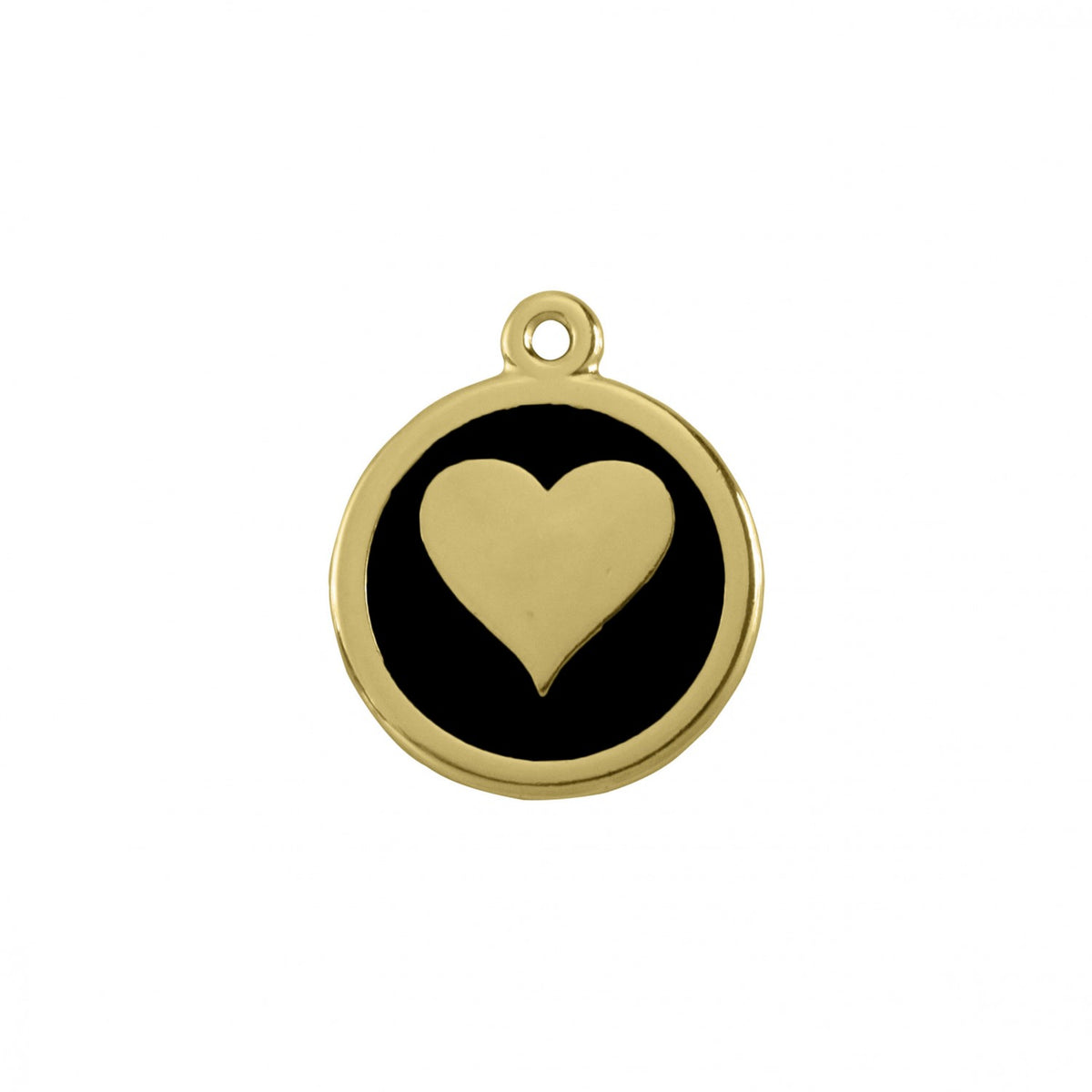 Pingente Medalhão Coração Dourado 32mm