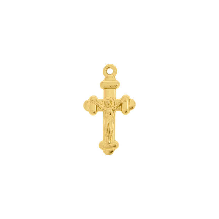 Pingente Crucifixo Jesus Dourado 20mm