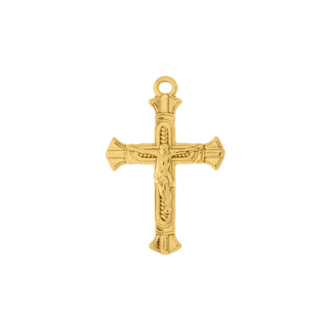 Pingente Crucifixo Dourado Clássico 35mm