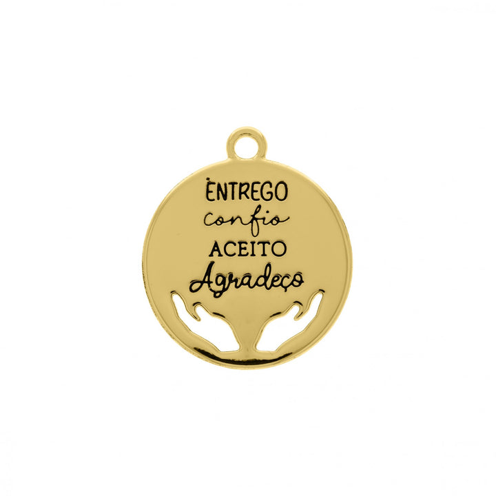 Pingente Entrego Confio Aceito Agradeço 29mm