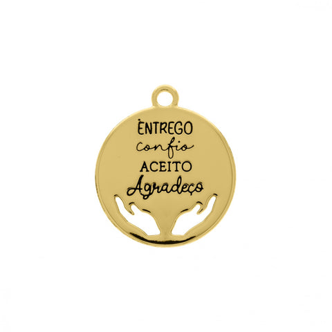 Pingente Entrego Confio Aceito Agradeço 29mm