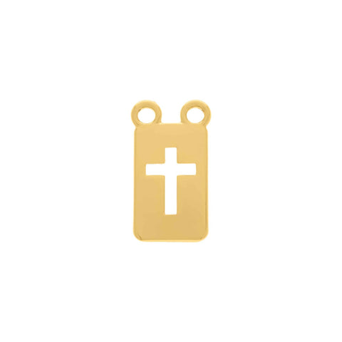 Pingente Escapulário Cruz Vazada Dourado 23mm
