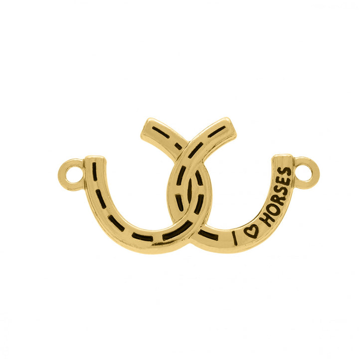 Pingente Ferraduras Douradas Entrelaçadas 32mm