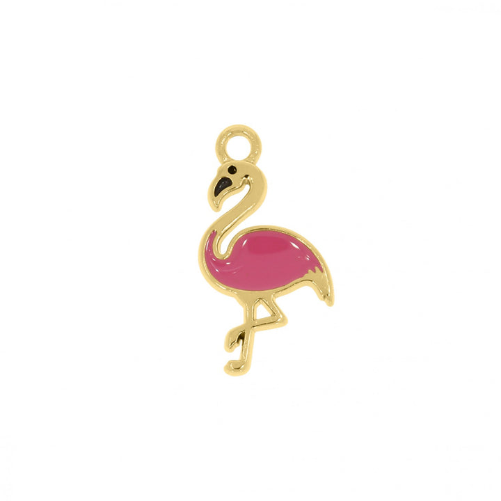 Pingente Flamingo Dourado 22mm