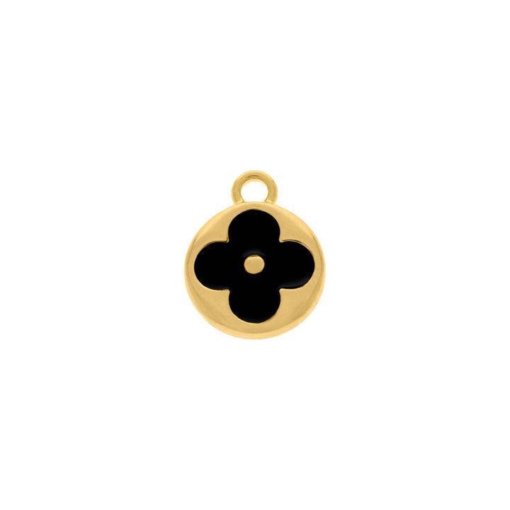 Pingente Flor Preto 19mm