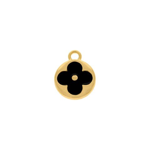 Pingente Flor Preto 19mm