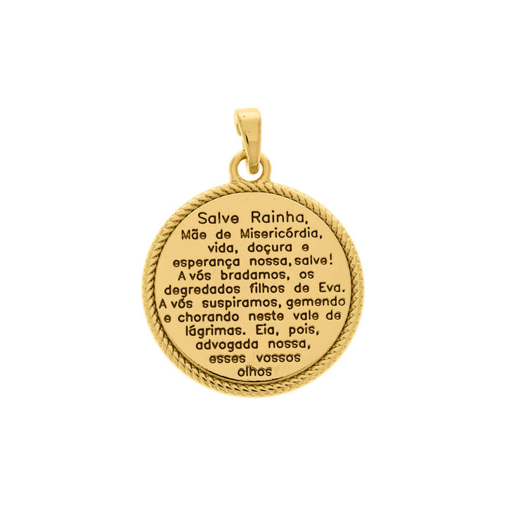 Pingente Medalha Salve Rainha 26mm