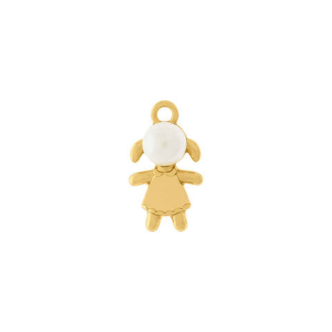Pingente Menina com Pérola 23mm