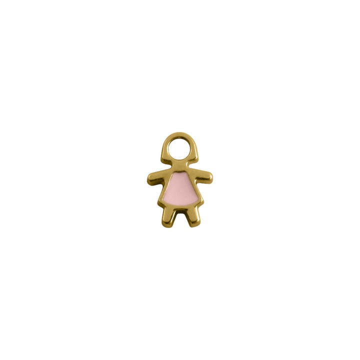 Pingente Menina Rosa 12mm