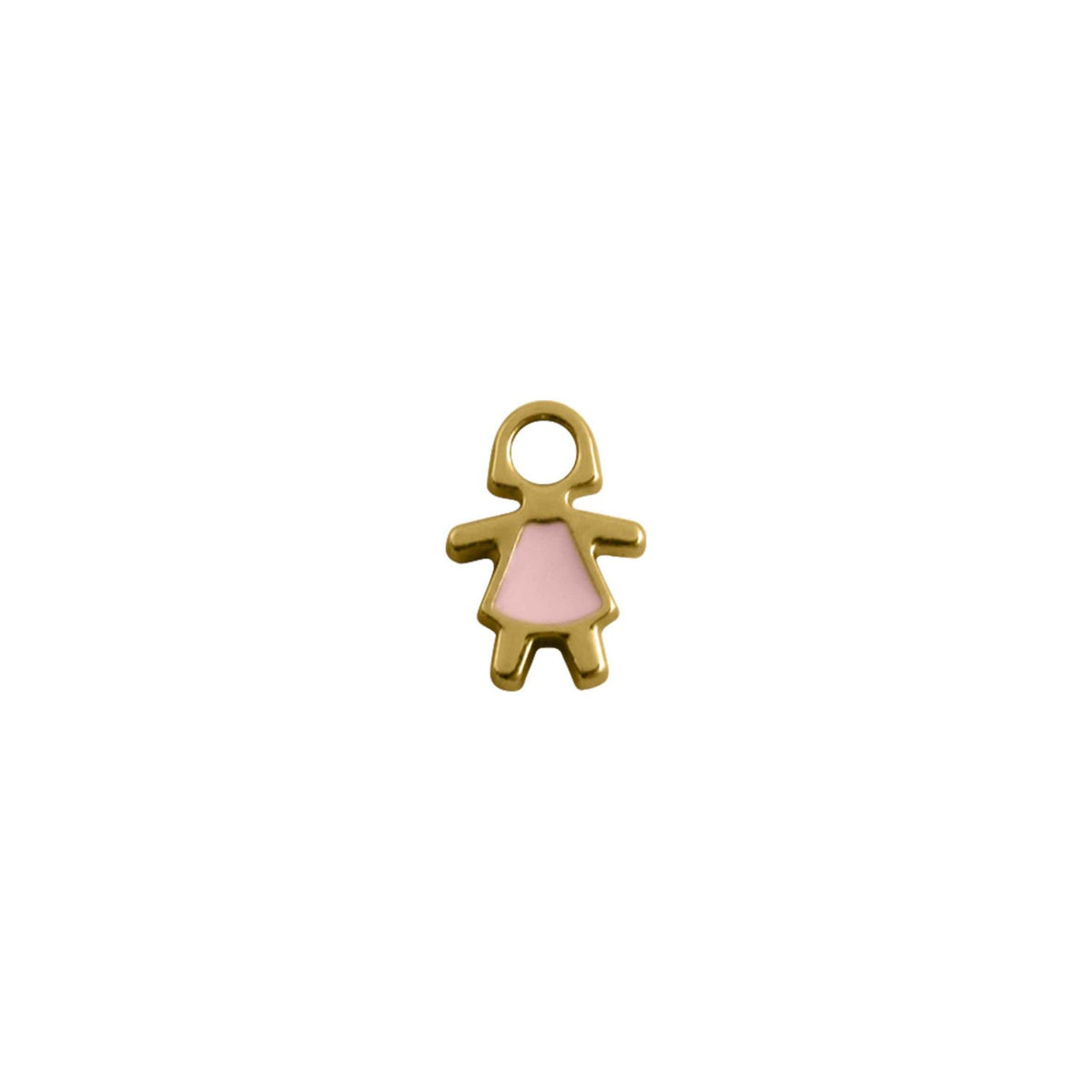 Pingente Menina Rosa 12mm