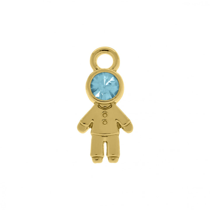 Pingente Menino com Strass Azul 18mm