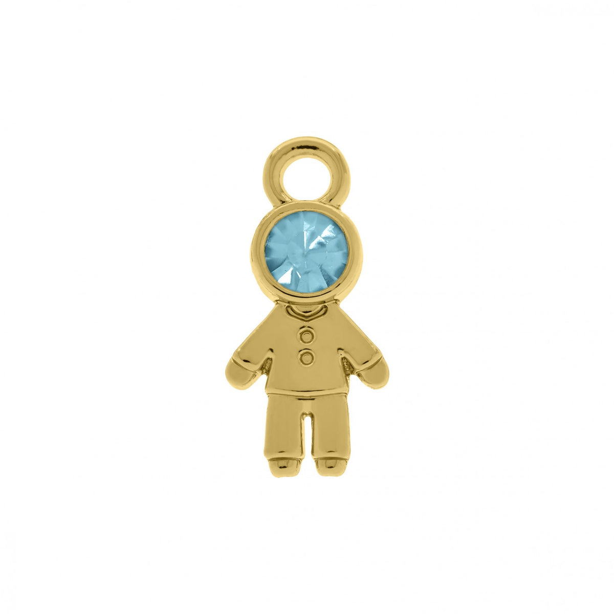 Pingente Menino com Strass Azul 18mm