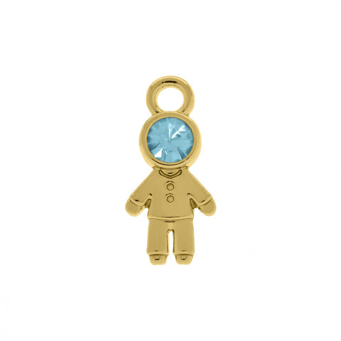Pingente Menino com Strass Azul 18mm