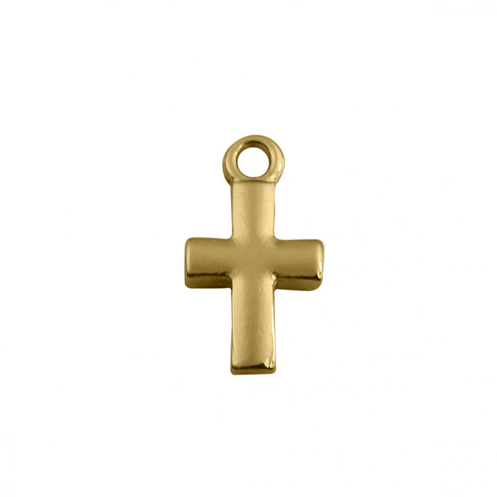 Pingente Mini Cruz Dourada 18mm