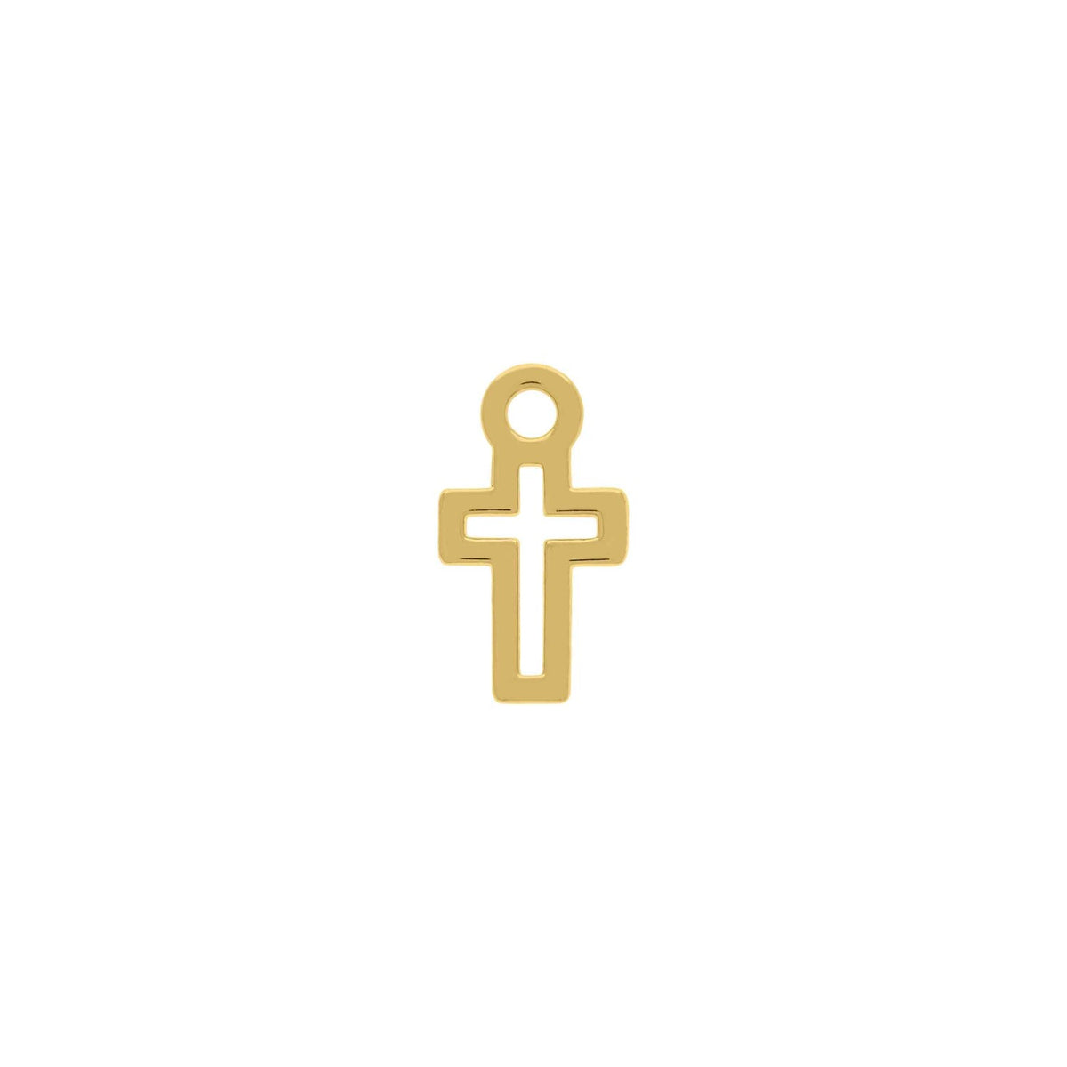 Pingente Mini Cruz Vazada Dourado 13mm