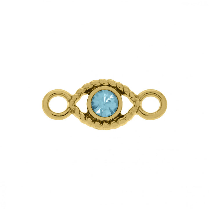 Pingente Olho Strass Azul Claro 19mm
