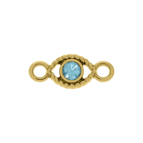 Pingente Olho Strass Azul Claro 19mm