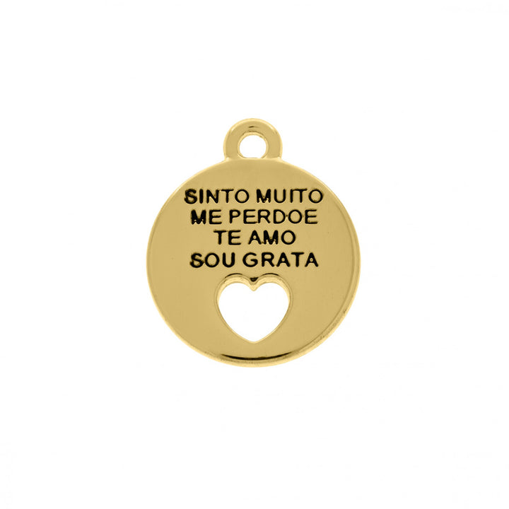 Pingente Medalha Hooponopono 23mm