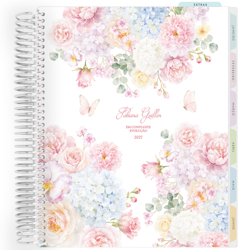 Planner Personalizado Rose Garden - Classic - Prateado