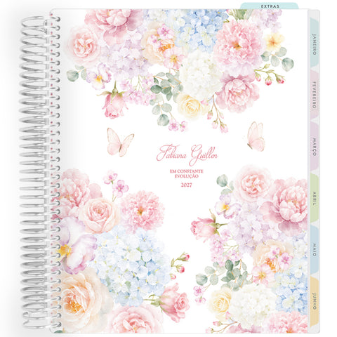 Planner Personalizado Rose Garden - Classic - Prateado