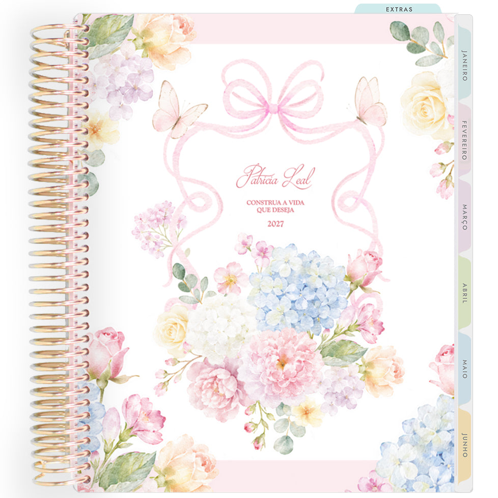 Planner Personalizado Rose Garden - Lace - Dourado