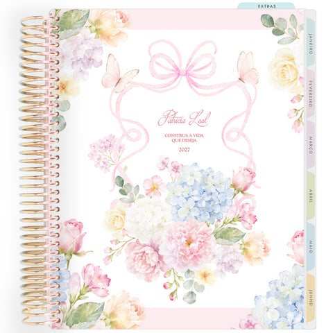 Planner Personalizado Rose Garden - Lace - Dourado