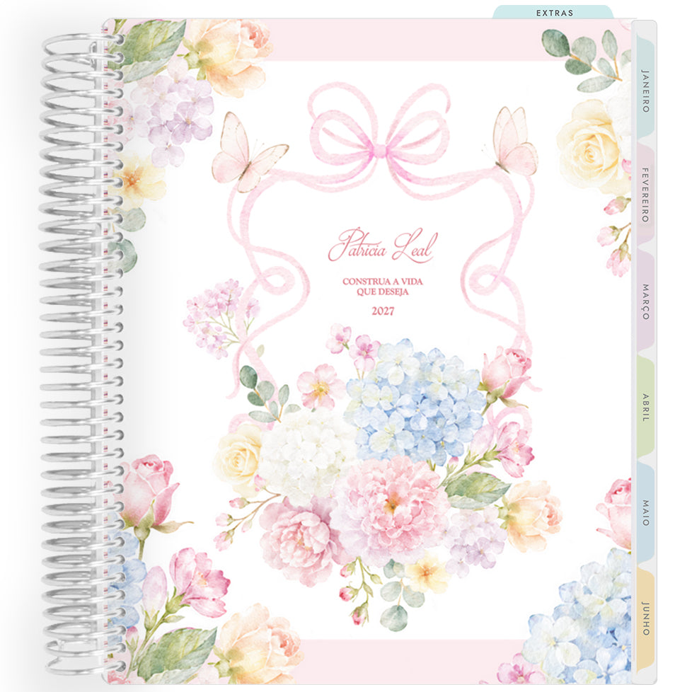 Planner Personalizado Rose Garden - Lace - Prateado
