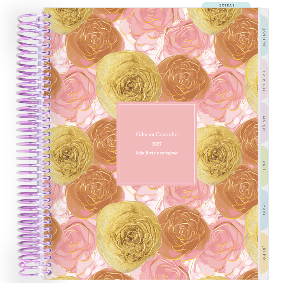Planner Personalizado Rose Golden - Jardin - Lilás