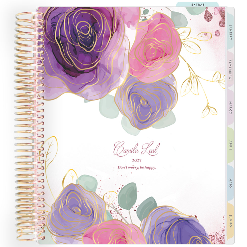 Planner Personalizado Rose Golden - Lilac - Dourado