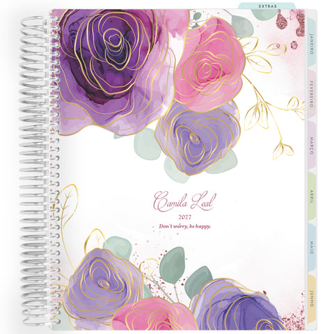 Planner Personalizado Rose Golden - Lilac - Prateado