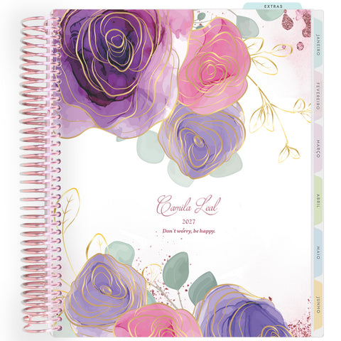Planner Personalizado Rose Golden - Lilac - Rose Gold