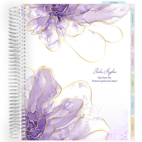 Planner Personalizado Rose Golden - Minimalist Lilac - Prateado