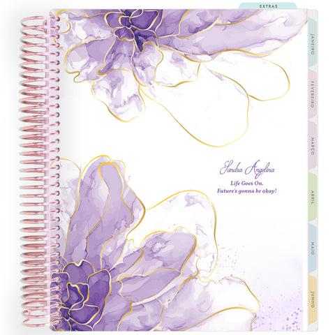 Planner Personalizado Rose Golden - Minimalist Lilac - Rose Gold