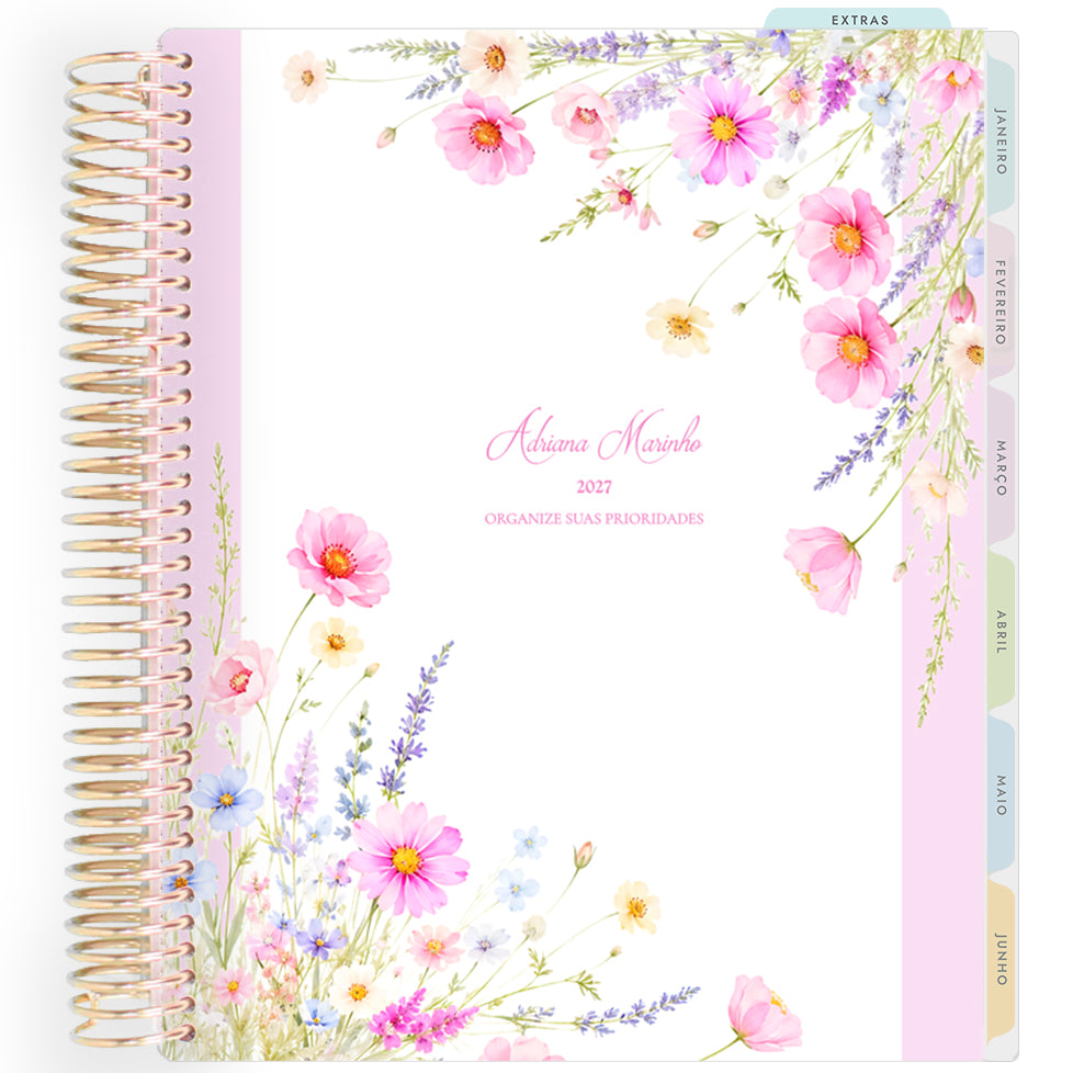 Planner Personalizado Wildflowers - Bouquet 2 - Dourado