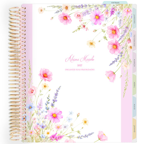 Planner Personalizado Wildflowers - Bouquet 2 - Dourado