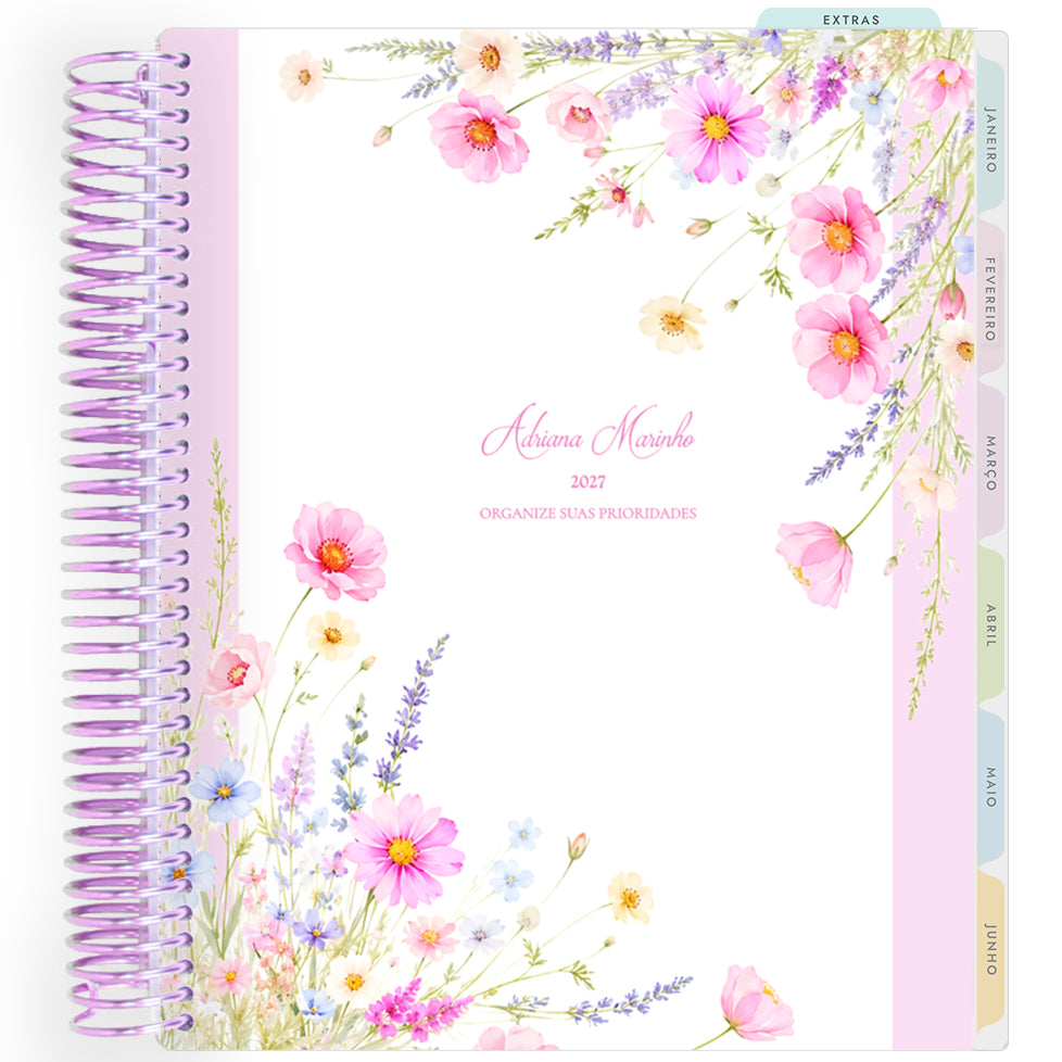 Planner Personalizado Wildflowers - Bouquet 2 - Lilás