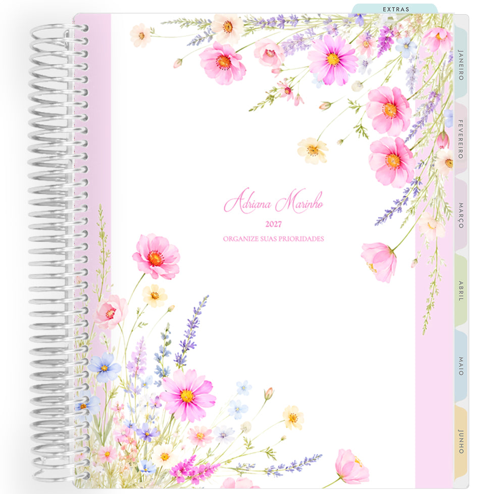 Planner Personalizado Wildflowers - Bouquet 2 - Prateado